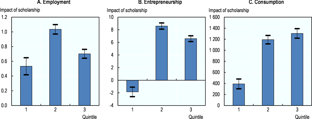Figure 2.13. Indonesia’s scholarship for poor students increases labour supply, entrepreneurship and food consumption