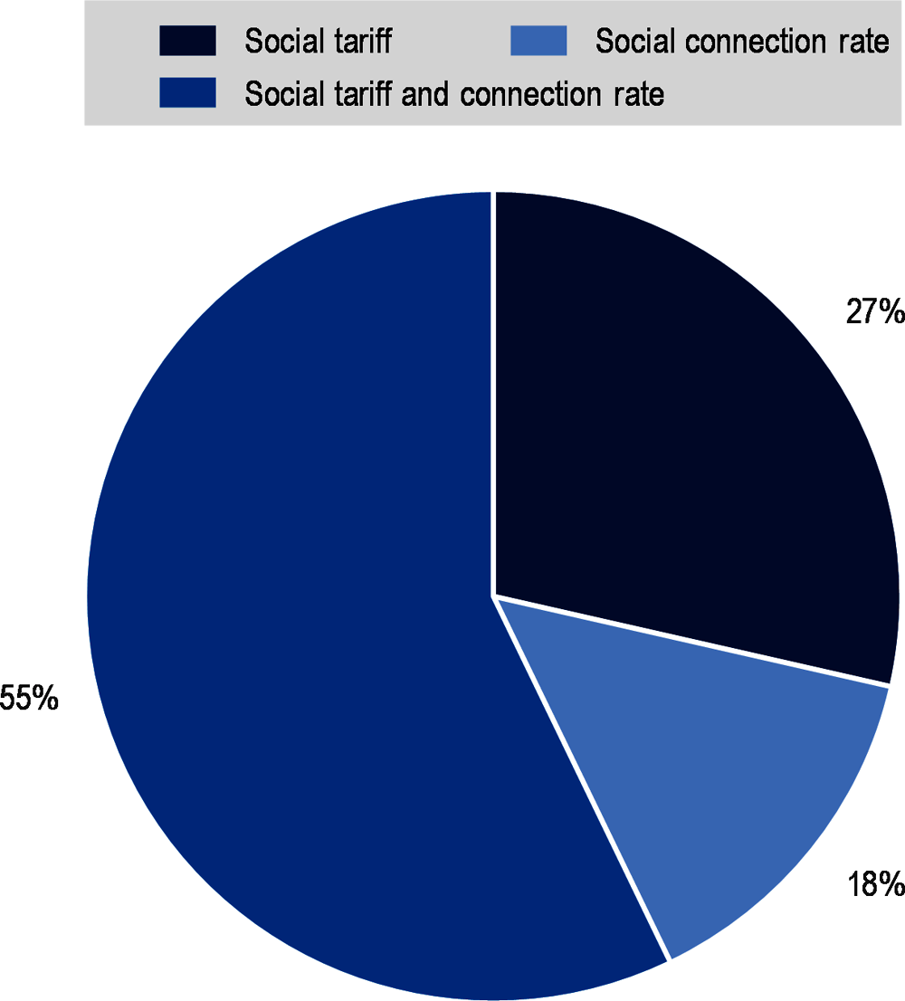 Figure 2.4. Social tariffs for vulnerable categories in surveyed African cities
