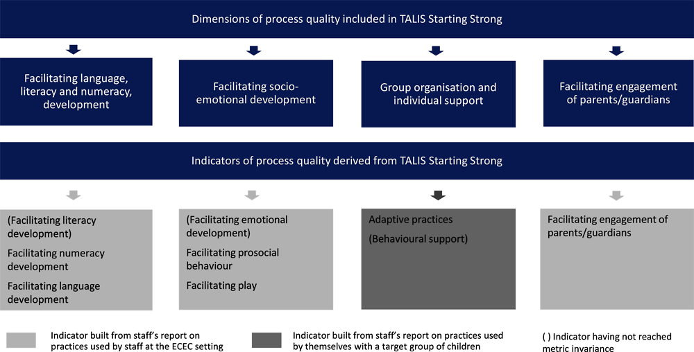 Figure 4.1. The different measures of process quality in TALIS Starting Strong