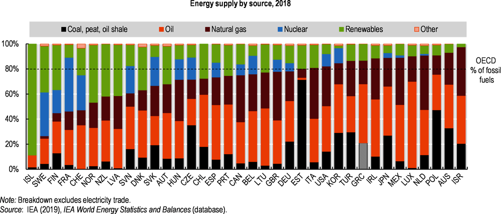 Figure 1.4. The share of fossil fuel in the energy mix is high