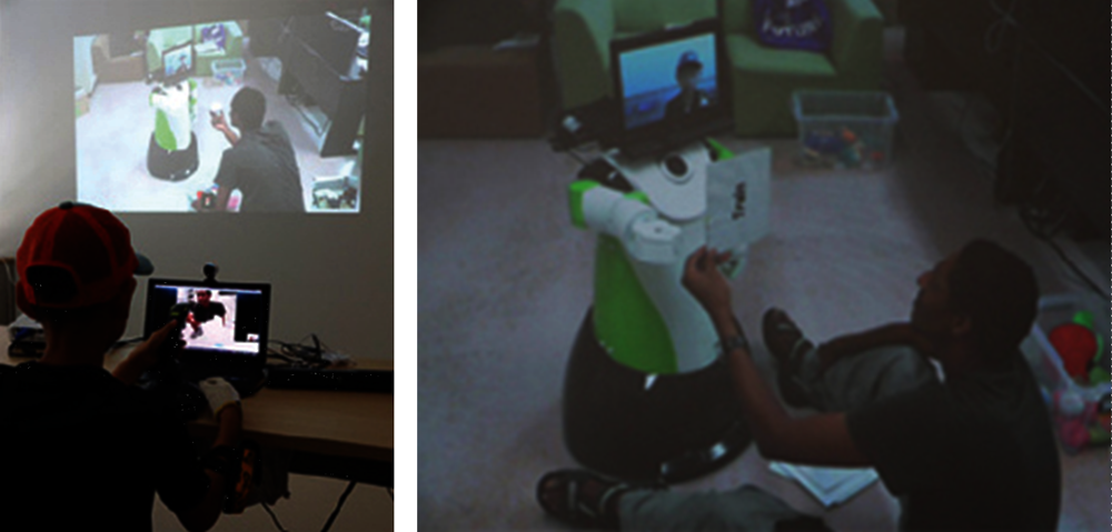 Figure 7.4. A telepresence robot facilitated the second-language learning of students