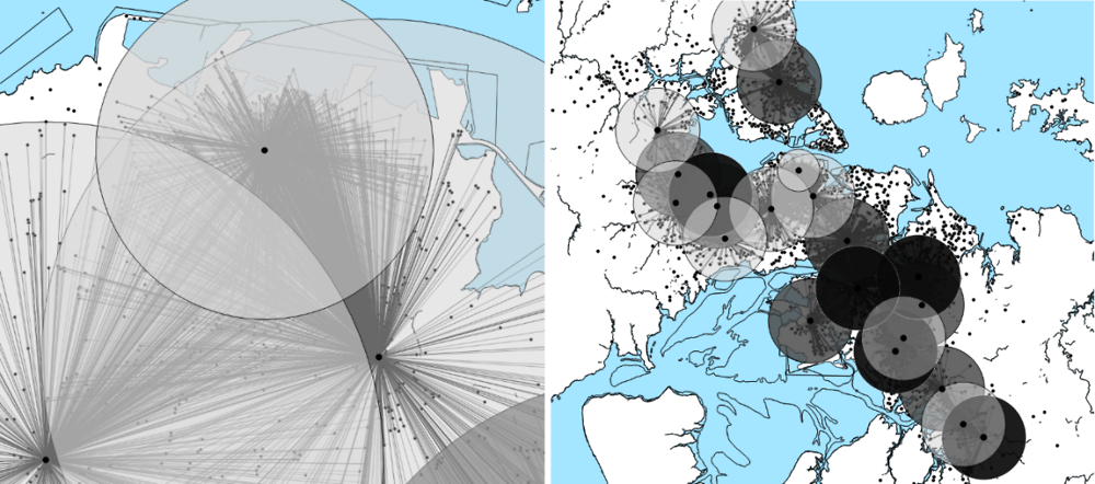 Figure 4.5. Using the travel survey to approximate the share of job hubs in total employment