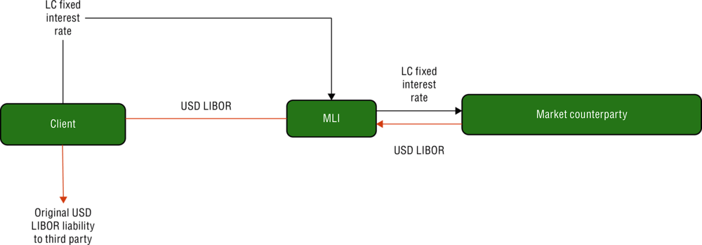 Figure 3.11. Schematic diagram of a local currency swap for third-party liability