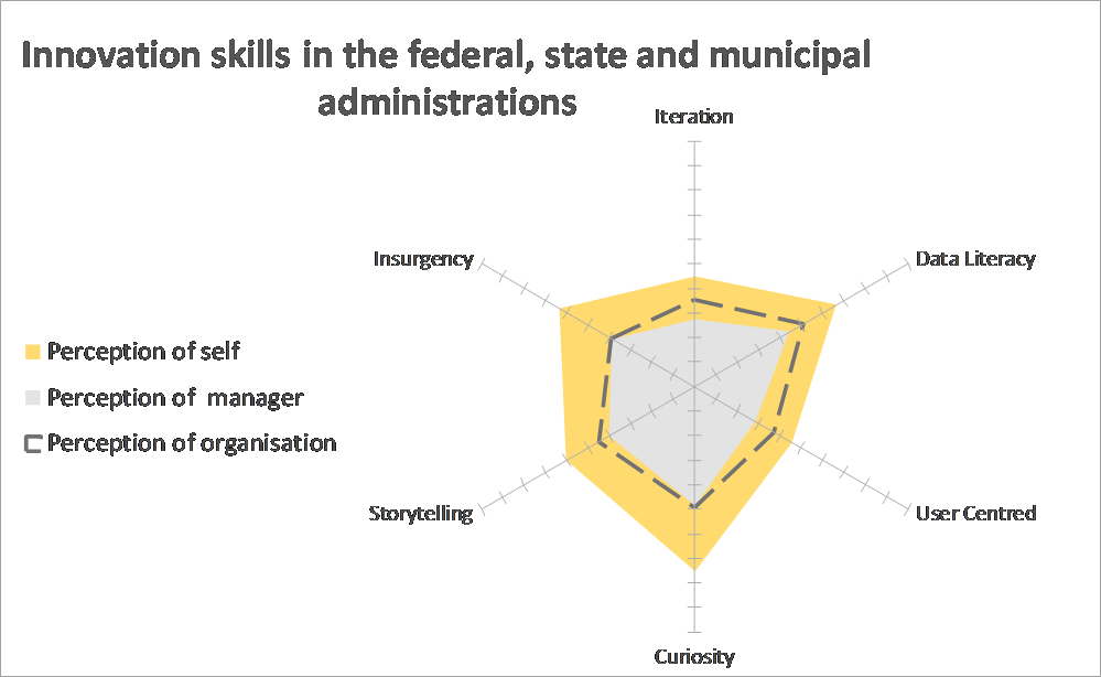 Figure 2.4. Perception of capabilities on innovation skills in the federal, state and municipal administrations