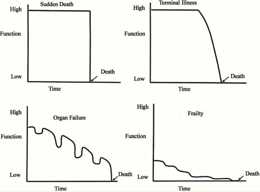 Figure 2.1. Theoretical trajectories of disease at the end of life