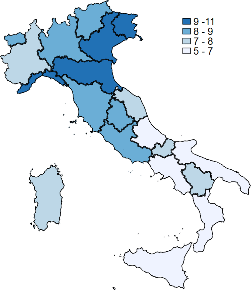 Figure 1.34. Adult participation in education and training tend to be low in southern regions