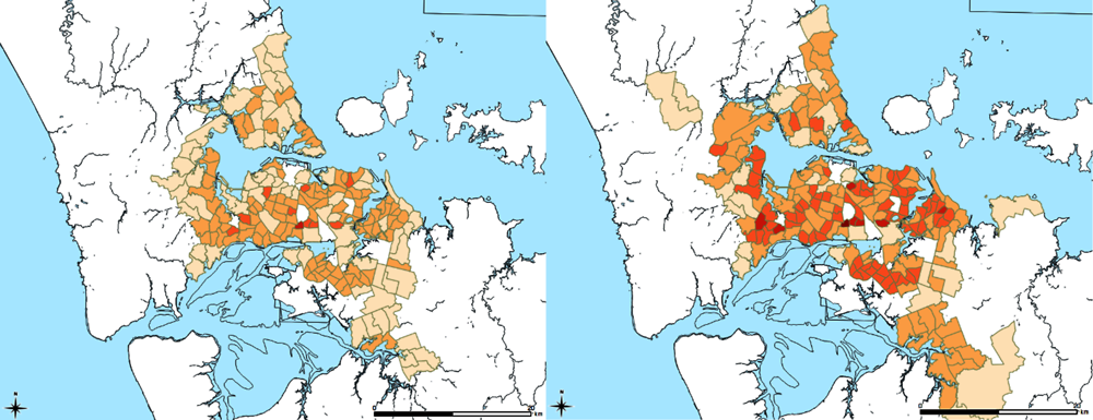 Figure 5.10. Evolution of population density by residential zone