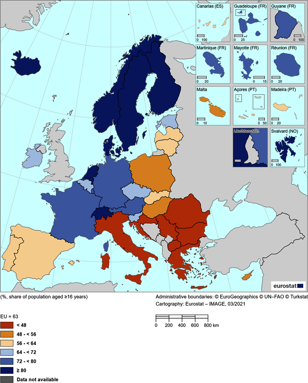 Figure 2.2. Passive cultural participation across Europe, 2015