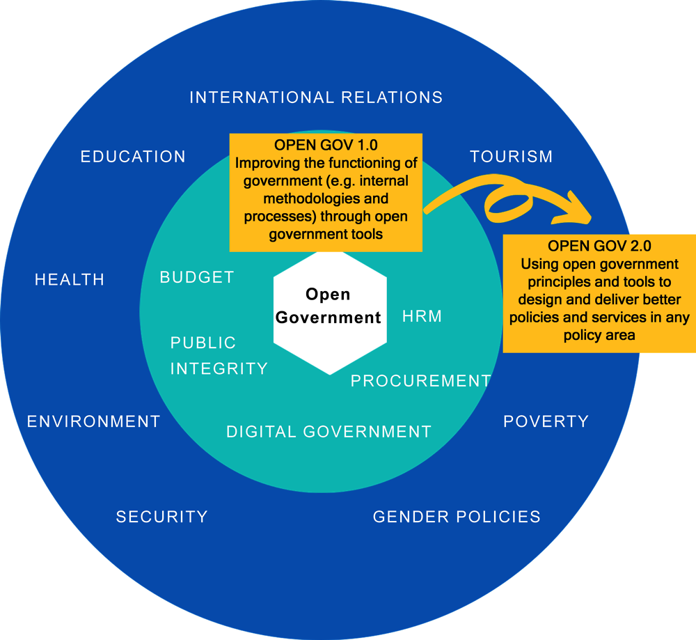 Figure 3.4. From Open Government 1.0 to Open Government 2.0