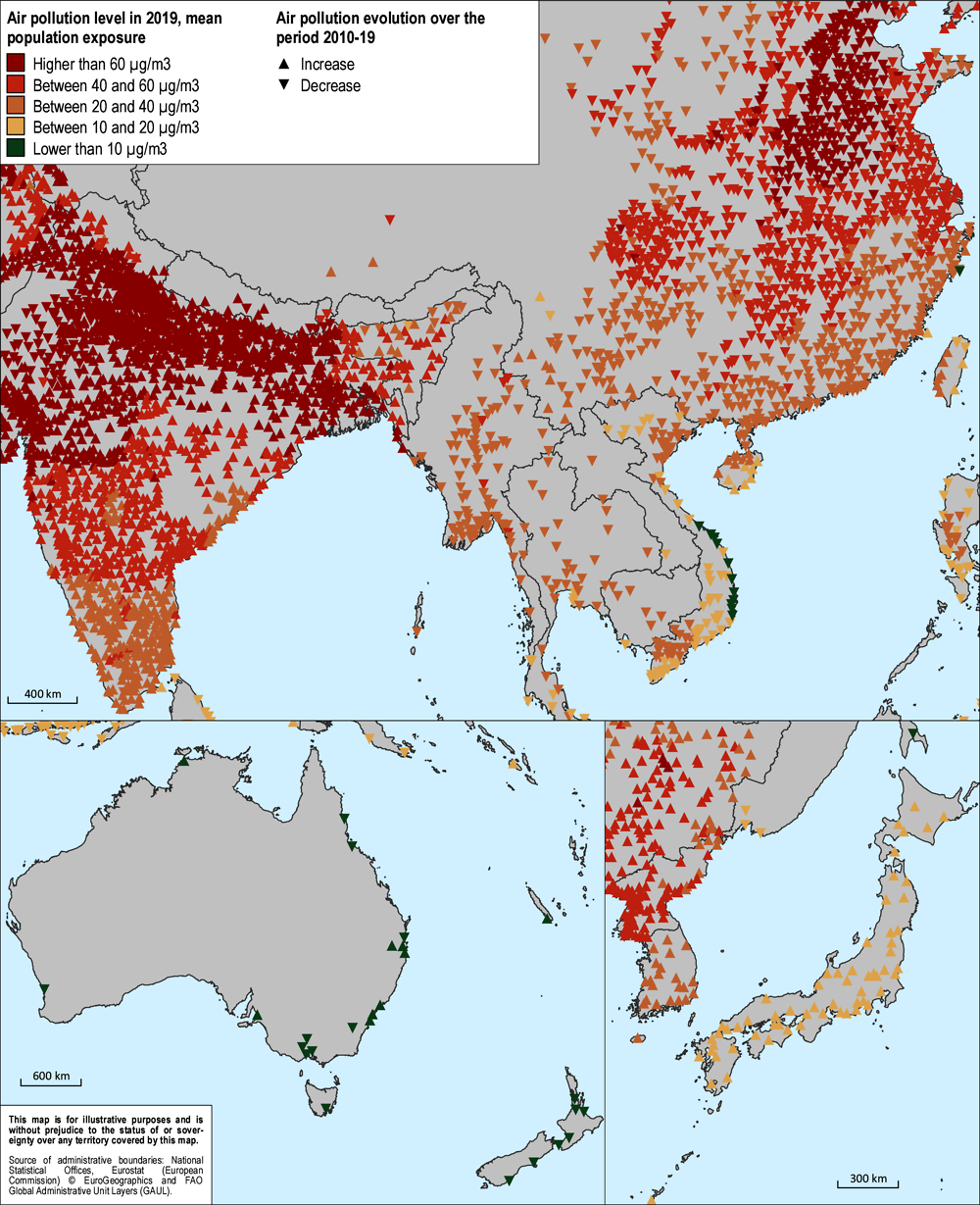 1.16. Air pollution levels in cities: Asia and Oceania