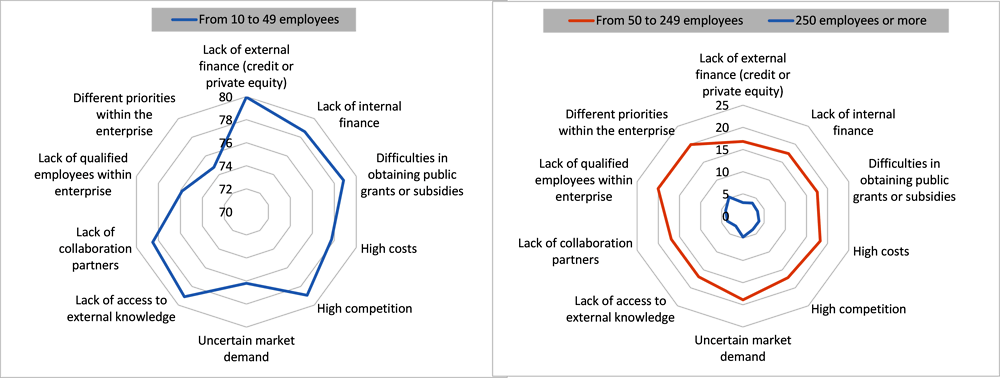 Figure 2.4. Access to finance remains the primary barrier to innovation among small firms