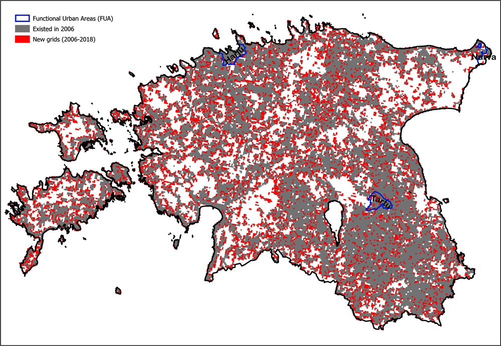 Figure 2.3. Settlement patterns in Estonia, 2006-18
