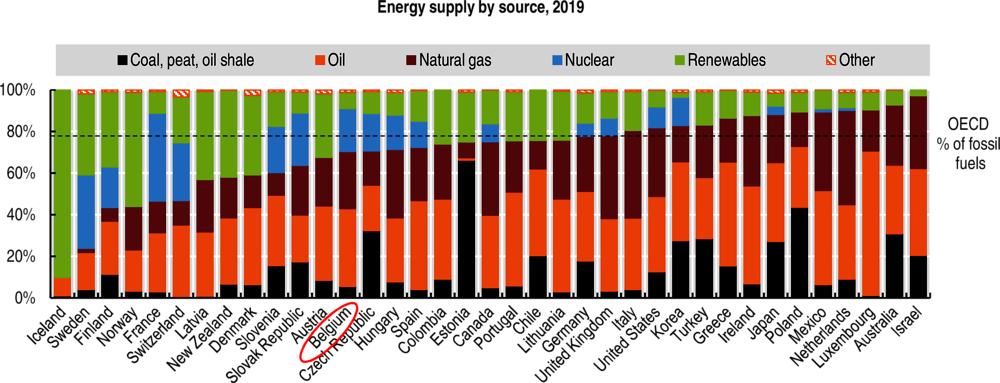 Figure 1.3. Fossil fuels and nuclear dominate the energy mix