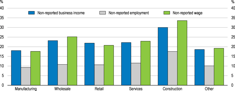 Figure 1.11. Informality is particularly high in the non-manufacturing sectors