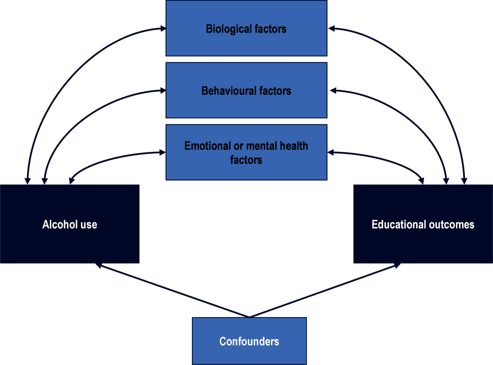 Figure 5.1. Relationship between alcohol use and educational outcomes