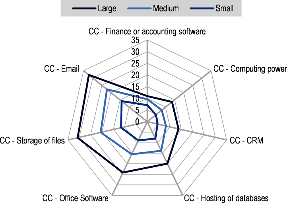 Figure 1.4. Large firms are consolidating their IT systems through cloud computing services more proactively