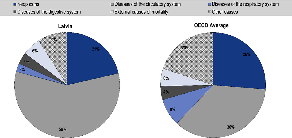 Figure 1.4. Causes of mortality in Latvia¹