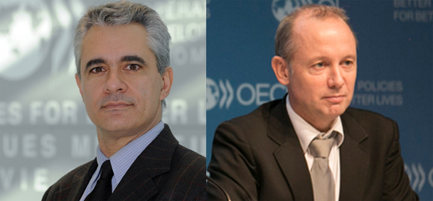 (left to right) Stefano Scarpetta, Director, OECD Directorate for Employment, Labour and Social Affairs; Jean-Christophe Dumont, Head of International Migration Division, OECD Directorate for Employment, Labour and Social Affairs 