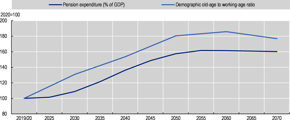 Figure 2.12. Pension expenditure will accelerate due to demographic shifts