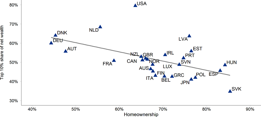 Figure 1.13. High-homeownership countries tend to exhibit low wealth inequality