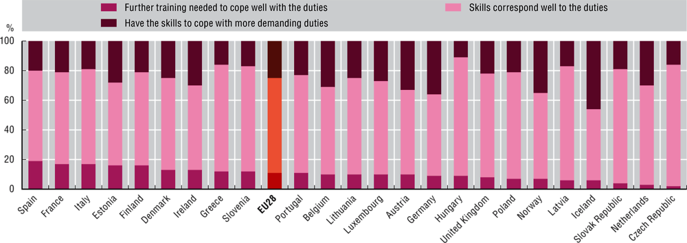 Figure 4.27. Digital skills (mis)match at work, 2018