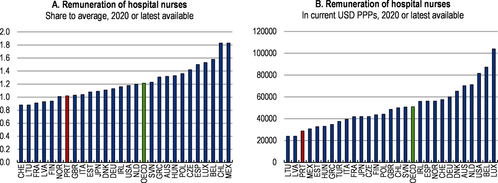 Figure 2.21. The remuneration of nurses is low