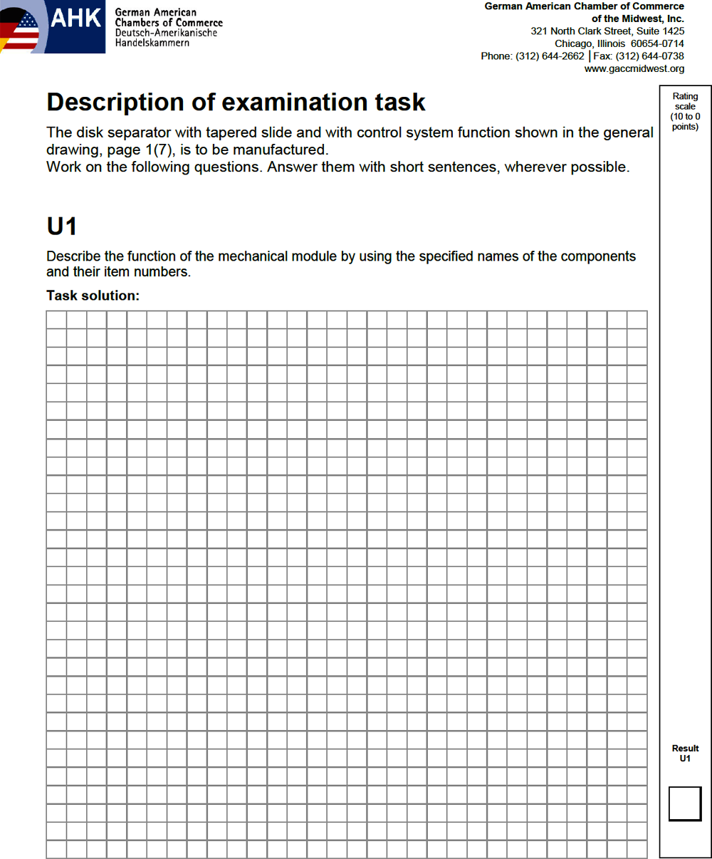 Figure 9.4. Example of a short open question used in examinations for Advanced Manufacturing Technicians