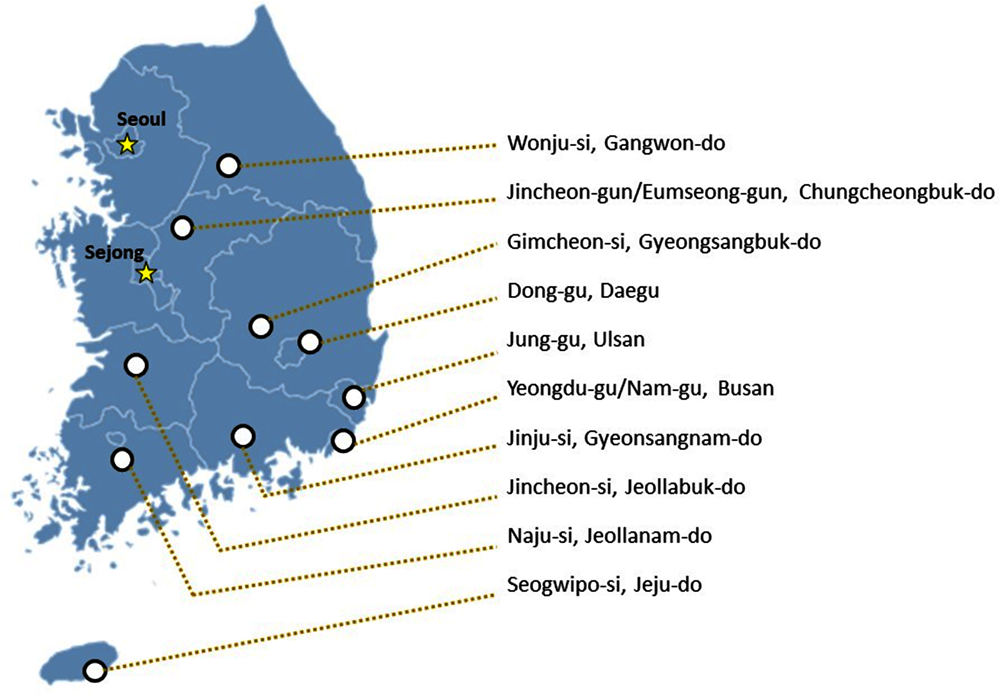 Figure 5.2. Map of Korea’s Innovation Cities 