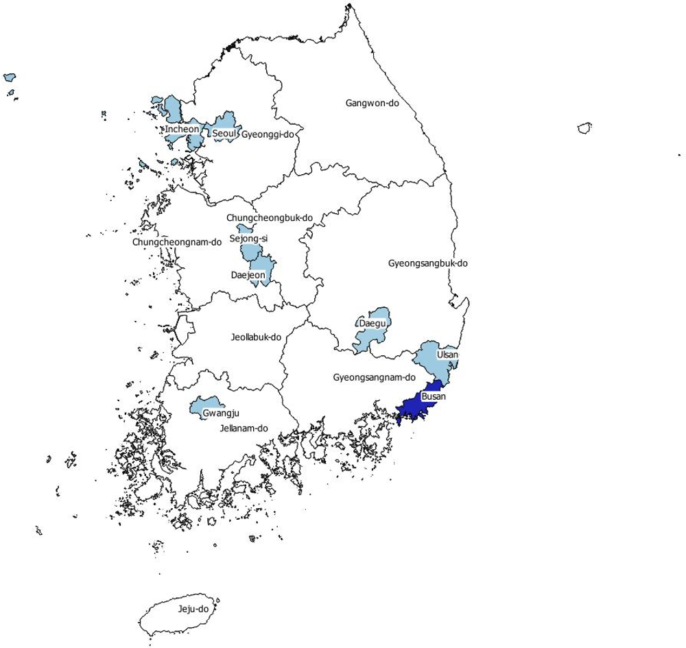 Figure 1.7. Busan Metropolitan City in the context of Korea