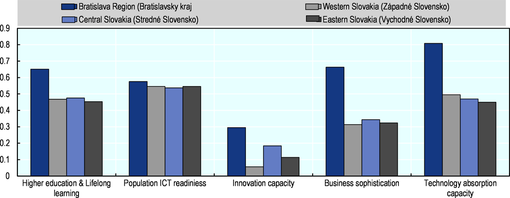 Figure 6.6. Regional Differences in the Business and Technological Environment in the Slovak Republic