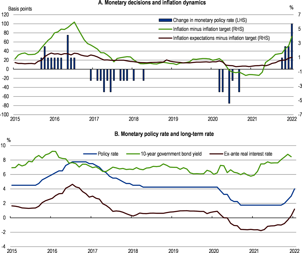 Figure 1.14. Monetary policy has reacted strongly and anticipated inflation developments