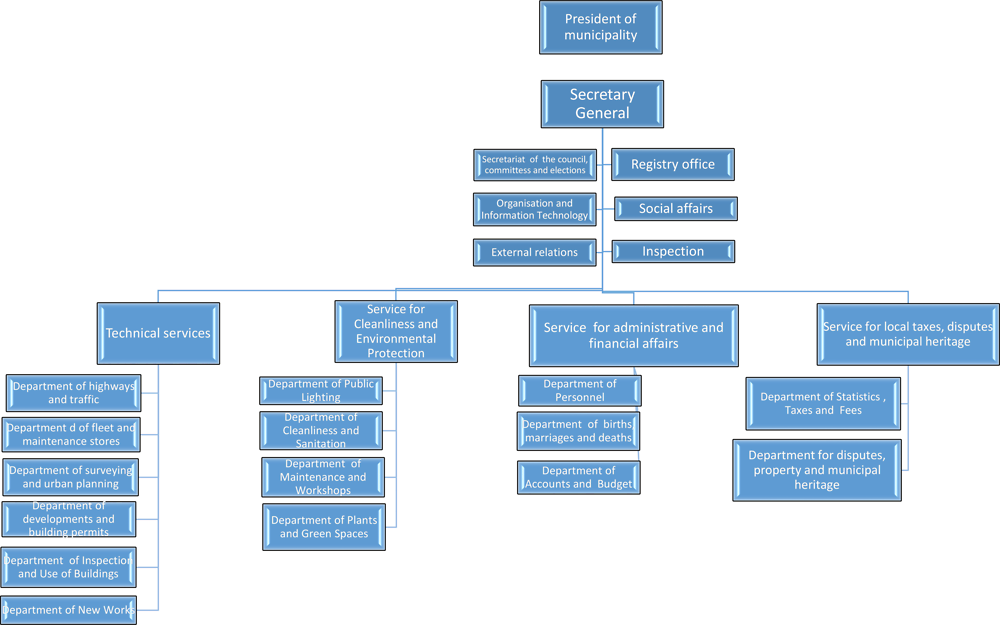 Figure ‎3.4. Administrative structure of the municipality of Sayada