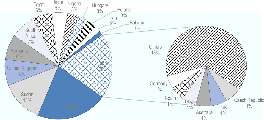 Figure 4.3. Foreign-trained doctors working in Ireland by country of training, 2017