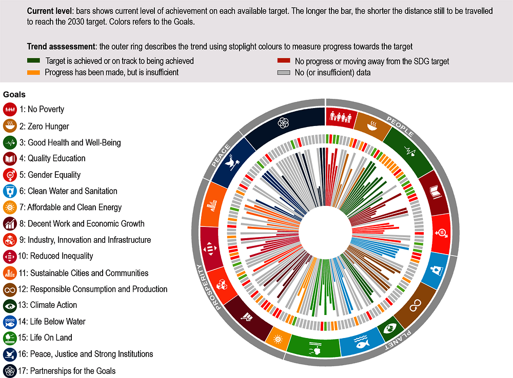 Figure 1. France's distance from achieving SDG targets included in this report
