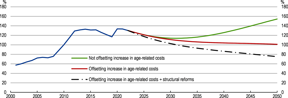 Figure 1.19. Sustained primary budget surpluses are needed to durably lower public debt